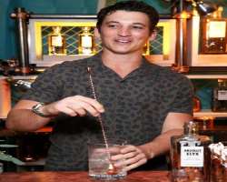 Miles Teller consuming alcohol